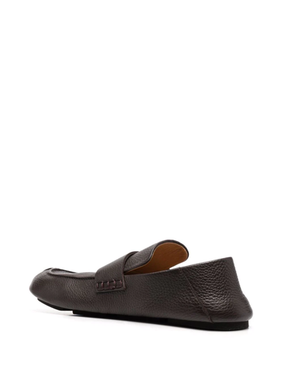 Shop Marsèll Almond-toe Leather Loafers In Braun
