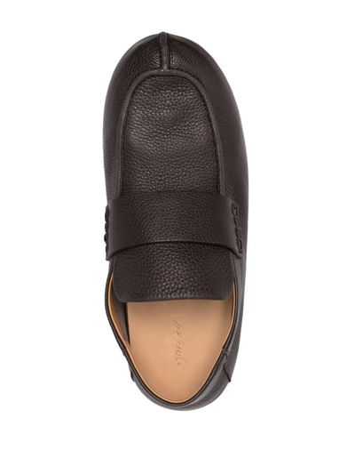 Shop Marsèll Almond-toe Leather Loafers In Braun