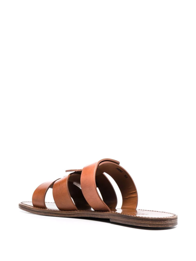 Shop Silvano Sassetti Cage-detail Leather Sandals In Braun