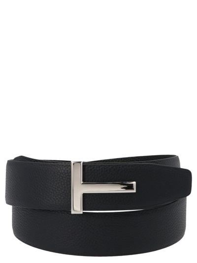 Shop Tom Ford 't' Reversible Belt In Multicolor