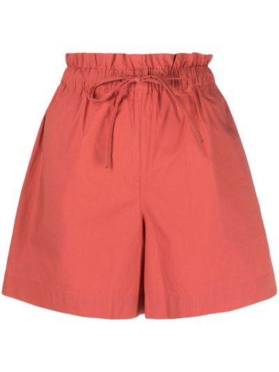 Shop Woolrich Popeline Shorts In Orange