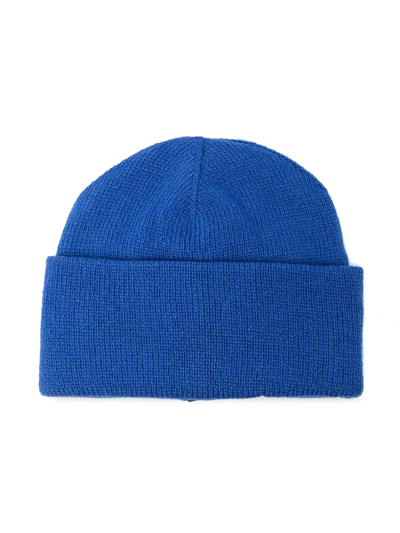Shop The Row Knitted Ribbed-edge Beanie Hat In Blue