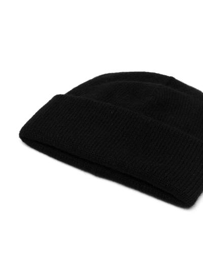 Shop The Row Knitted Ribbed-edge Beanie Hat In Black