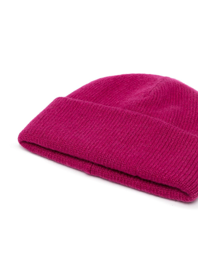 Shop The Row Knitted Ribbed-edge Beanie Hat In Pink