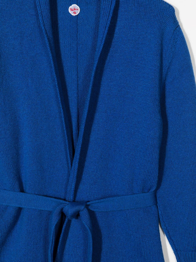 Shop The Row Belted Cashmere Cardigan In Blue
