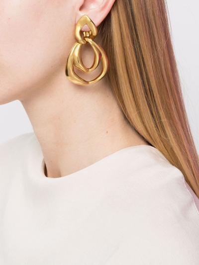 Goossens Spirale 24k-gold-plated Clip-on Drop Earrings In Gold