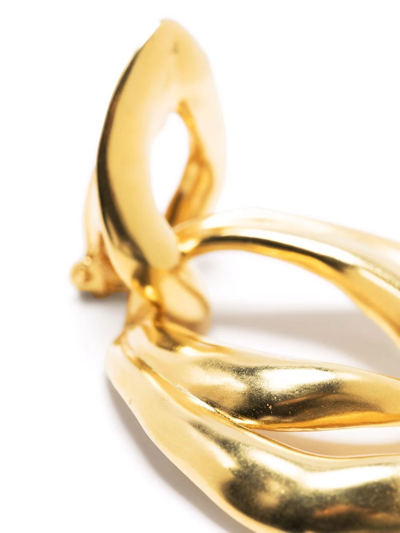 Goossens Spirale 24k-gold-plated Clip-on Drop Earrings In Gold