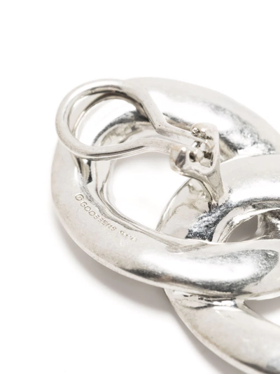 Shop Goossens Lhassa Double Hoop Clip Earrings In Silver