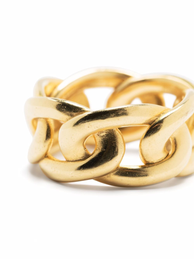 Shop Goossens Lhassa Chunky Chain-link Ring In Gold