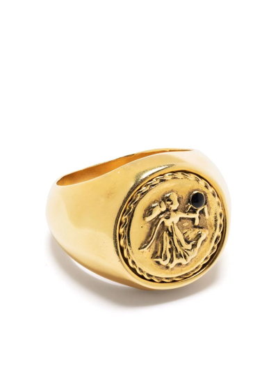 Shop Goossens Talisman Virgo Signet Ring In Gold