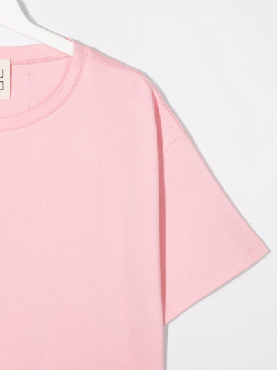 Douuod Teen Patch-detail Short-sleeved T-shirt In Pink