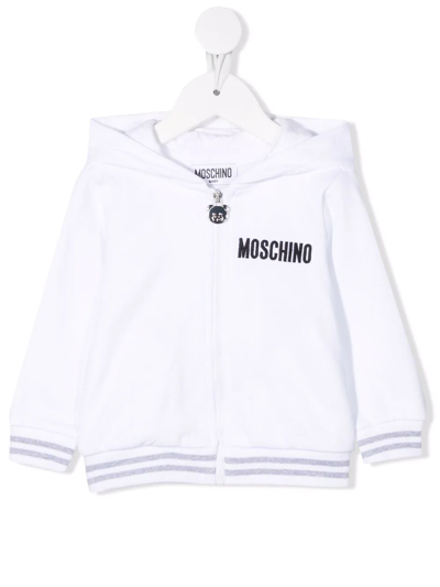 Shop Moschino Teddy Bear-print Pullover Hoodie In White