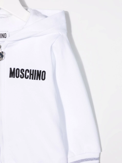 Shop Moschino Teddy Bear-print Pullover Hoodie In White