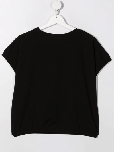 Shop Moschino Teen Teddy Bear Cotton T-shirt In Black
