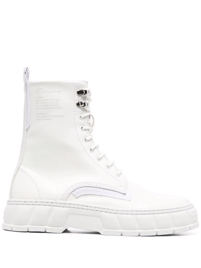 Shop Viron 1992 Logo-print Ankle Boots In White