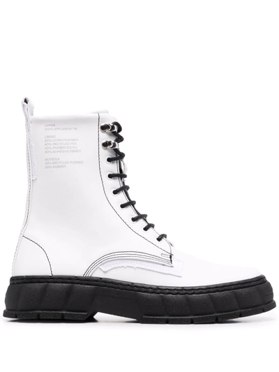 Shop Viron 1992 Logo-print Ankle Boots In White