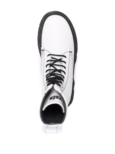 Shop Viron 1992 Logo-print Ankle Boots In White