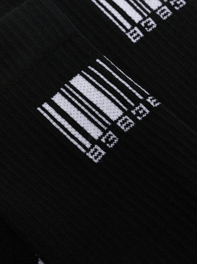 Shop Vtmnts Barcode-print Ankle Socks In Black
