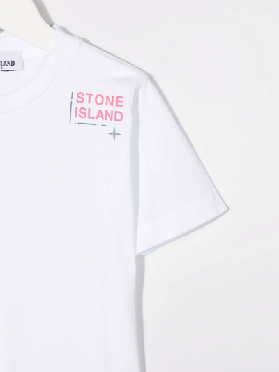 Shop Stone Island Junior Logo-print T-shirt In White