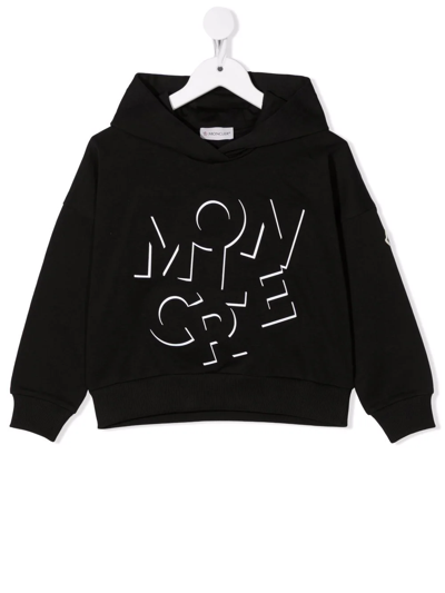 Shop Moncler Logo-print Pullover Hoodie In Black