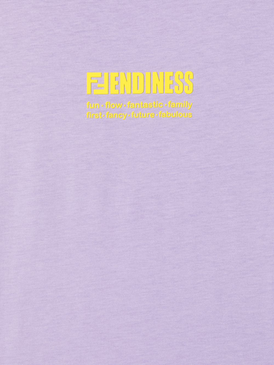 Shop Fendi Logo Crew-neck T-shirt In Purple