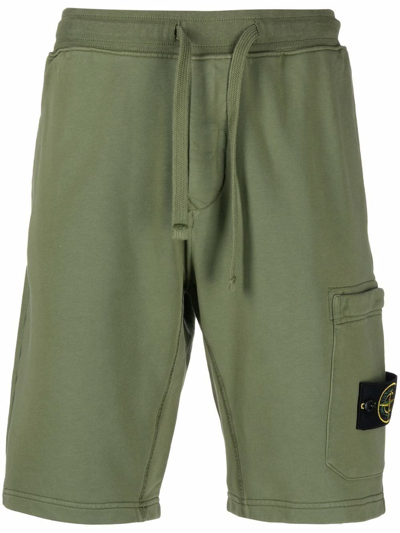 Shop Stone Island Men's Green Cotton Shorts