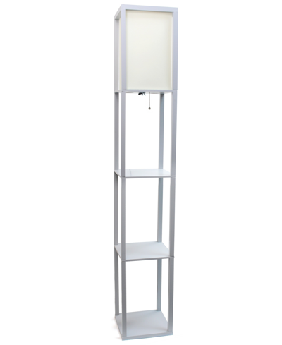 Shop Lalia Home Column Shelf Floor Lamp With Linen Shade In White