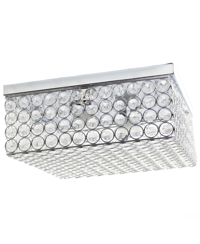 Lalia Home Glam 2 Light Square Flush Mount In Chrome