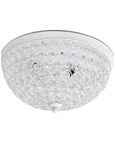 Lalia Home Crystal Glam 2 Light Ceiling Flush Mount In White