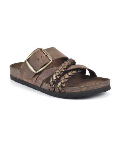 Shop White Mountain Healing Footbed Sandal Slides Women's Shoes In Brown/bronze/multi