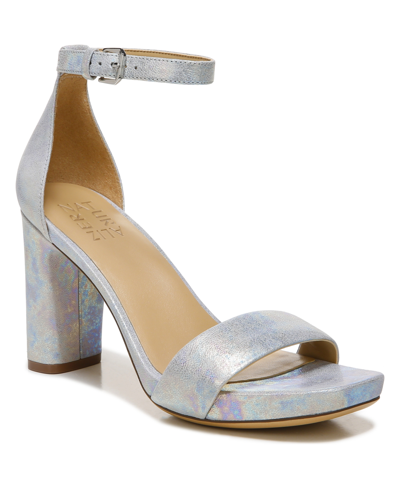 Naturalizer Joy Dress Ankle Strap Sandals Women's Shoes In Light Grey Leather