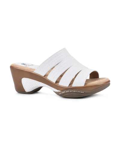 Shop White Mountain Women's Valora Clog Slide Sandals In White Woven