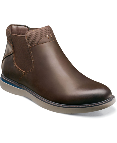 Shop Nunn Bush Men's Bayridge Plain Toe Chelsea Boots In Brown Crazy Horse