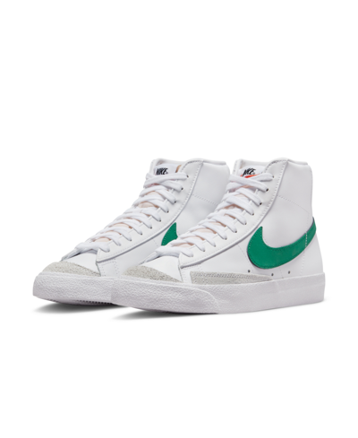 Shop Nike Women's Blazer Mid 77 Casual Sneakers From Finish Line In White/green