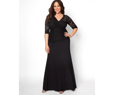 Shop Kiyonna Women's Plus Size Soiree Evening Gown In Black