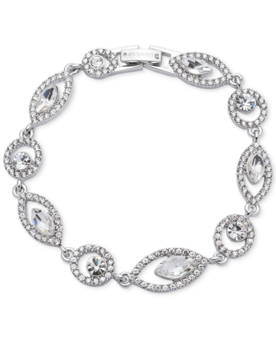 Shop Givenchy Pave Crystal Orb Flex Bracelet In Rhodium