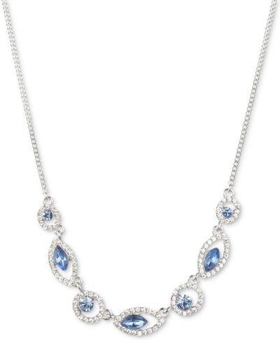 Shop Givenchy Pave Crystal Orb Frontal Necklace, 16" + 3" Extender In Blue