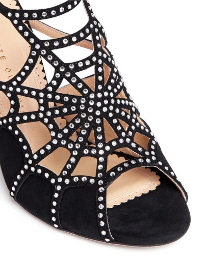 Shop Charlotte Olympia 'lotte' Charlotte's Web Strass Suede Sandals
