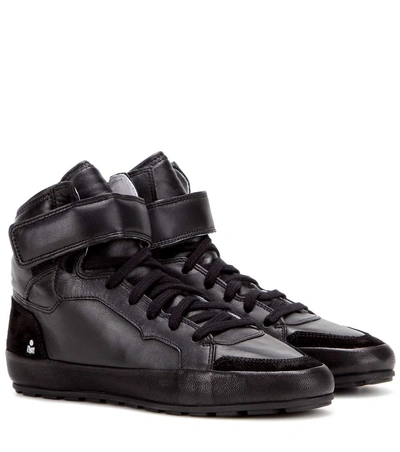Shop Isabel Marant Étoile Bessy Leather Sneakers In Llack