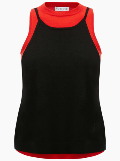 Shop Jw Anderson Layered Tank Top In Red