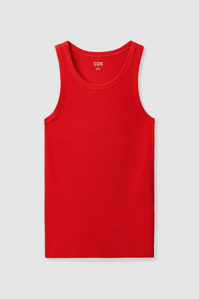 Shop Cos Ribbed Tank Top In Red