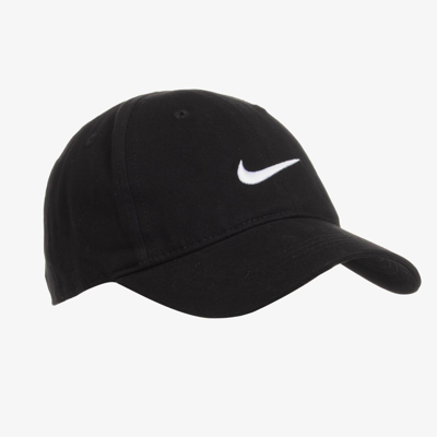 Shop Nike Boys Black Cotton Twill Logo Cap