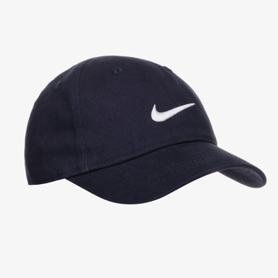Shop Nike Boys Blue Cotton Twill Logo Cap