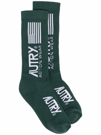 Shop Autry Logo Socks In Verde