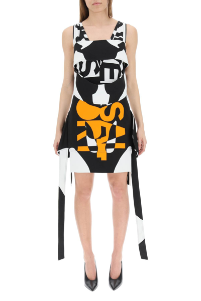 Shop Burberry Printed Jersey Dress In Mixed Colours