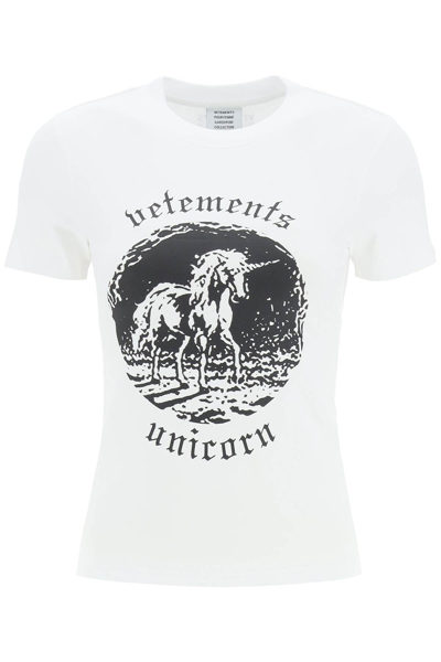 Shop Vetements Double Unicorn T-shirt In Mixed Colours