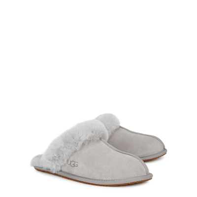 UGG SCUFFETTE II GREY SUEDE SLIPPERS 