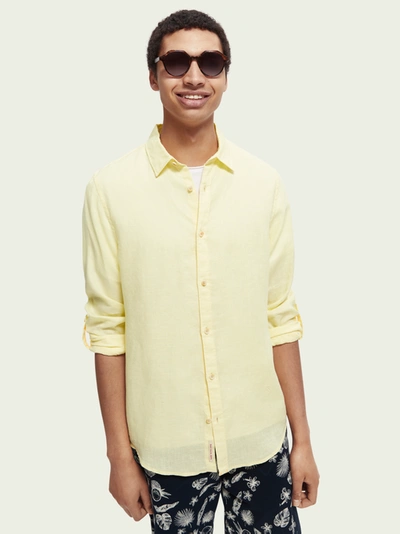 Scotch & Soda Regular-fit Linen Shirt In Yellow | ModeSens