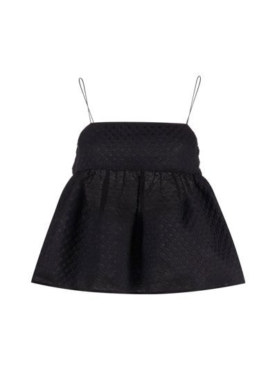 Shop Cecilie Bahnsen Selena Bandeau Top With Open Back In Black