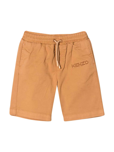 Shop Kenzo Orange Sports Shorts In Beige